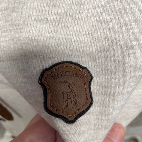 Naketano pullover sweatshirt cowl neck women’s size medium oatmeal - Picture 8 of 11